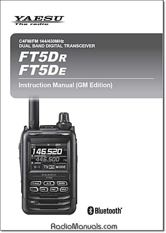 Yaesu FT5Dr / FT5De Instruction Manual (GM Edition)
